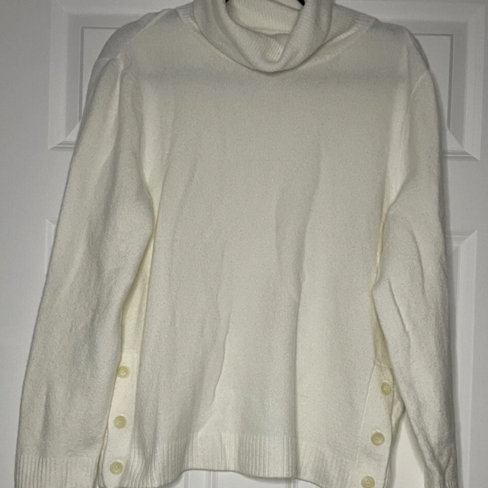 J Crew Factory Elegant Ivory Turtleneck Sweater Size S